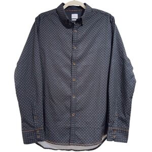 Buckle JB Holt Standard Mens Long Sleeve Button Down Shirt Geometric Black M